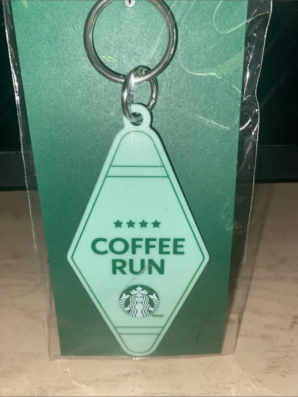 New Starbucks coffee ☕️ Keychain, Motel room key design, sea mist green